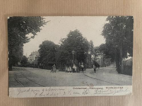 Winschoten; splitsing Garstestraat en Stationsweg, Verzamelen, Ansichtkaarten | Nederland, Gelopen, Groningen, Voor 1920, Ophalen of Verzenden