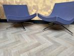 2 paarse design fauteuils (draaibaar), Ophalen of Verzenden, Minder dan 75 cm, 50 tot 75 cm