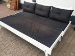 Stijlvolle witte daybed met grijze kussens, Ophalen, Grijs, Tweepersoons, 140 cm