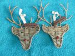Riviera Maison 2x rattan rendier kerstboom hanger, Ophalen of Verzenden, Zo goed als nieuw