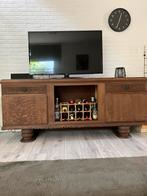 Vintage Dressoir/TV Meubel met Houtsnijwerk, Huis en Inrichting, Kasten | Dressoirs, Ophalen, Gebruikt, Vintage, 200 cm of meer