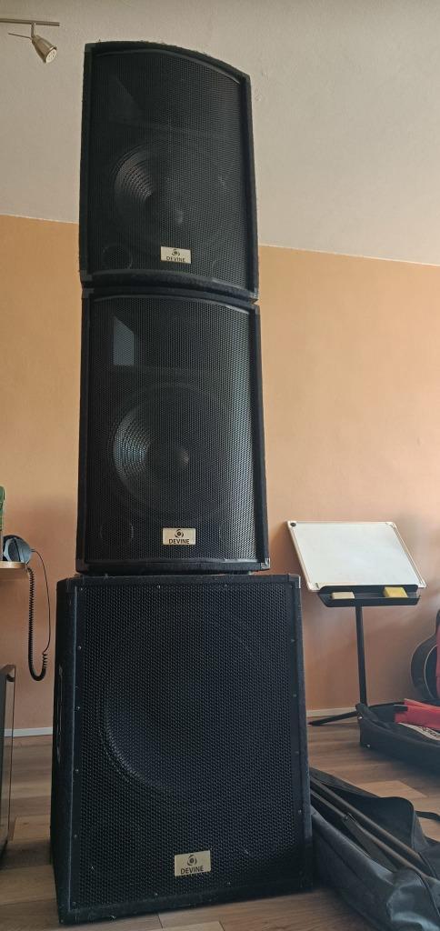 PA Set, 2x trono 1x sub met versterker, Muziek en Instrumenten, Versterkers | Keyboard, Monitor en PA, Zo goed als nieuw, P.A.