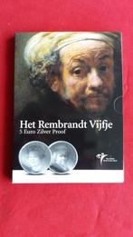 Het Rembrandt Vijfje zilver proof kwaliteit, Zilver, Euro's, Ophalen of Verzenden, Koningin Beatrix