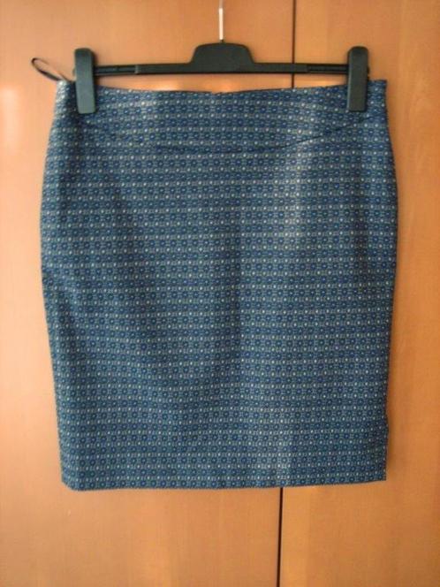 Mooie rechte rok met grafisch motief UTA RAASCH 42 snazzeys, Kleding | Dames, Rokken, Nieuw, Maat 42/44 (L), Blauw, Onder de knie