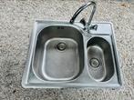 RVS Spoelbak met Kraan en bijpassende vergiet, Ophalen, Minder dan 50 cm, Gebruikt, Minder dan 25 cm