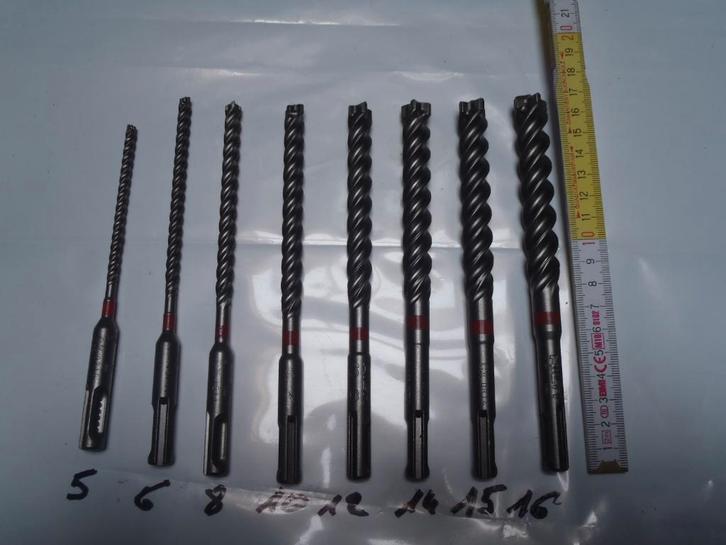 Set nieuwe Hilti SDS Plus 4 puntsboren 170/220/270/470mm, Doe-het-zelf en Verbouw, Gereedschap | Boormachines, Nieuw, Boor- en/of Breekhamer