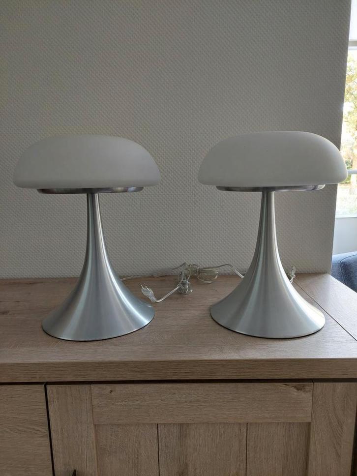 Mooie set vensterbank lampen - 40x30cm, Huis en Inrichting, Lampen | Tafellampen, Zo goed als nieuw, Minder dan 50 cm, Glas, Metaal