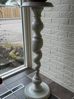 Houten Piëdestal - Handgedraaid & Wit Geschilderd, Ophalen, Gebruikt