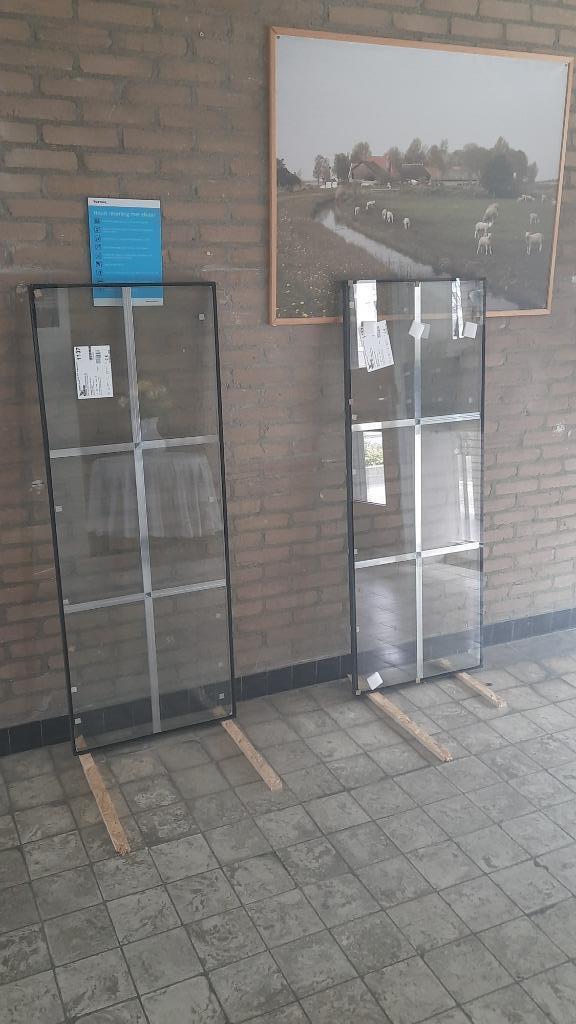 2 HR++ ruiten met wienersprossen (1440mm hoog x 553mm breed), Doe-het-zelf en Verbouw, Glas en Ramen, Nieuw, Gevelraam of Ruit