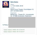 Musical Malle Babbe 2 1e rang kaarten 16-01-2026 20:00uur, Tickets en Kaartjes, Twee personen, Januari