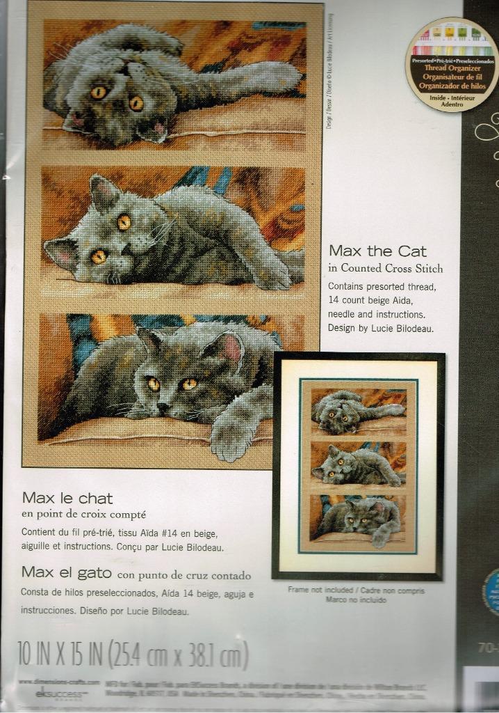 Cado dimensions borduurpakket max the cat, Hobby en Vrije tijd, Borduren en Borduurmachines, Nieuw, Borduurpakket, Handborduren
