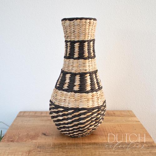 Handgeweven Grote Vaas, Woondecoratie Van Gras/Raffia, Huis en Inrichting, Woonaccessoires | Vazen, Zo goed als nieuw, Overige kleuren