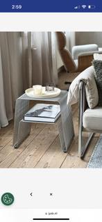 Jysk Udby - chrome bijzettafel, Huis en Inrichting, Tafels | Bijzettafels, Minder dan 55 cm, Metaal of Aluminium, Nieuw, Overige vormen