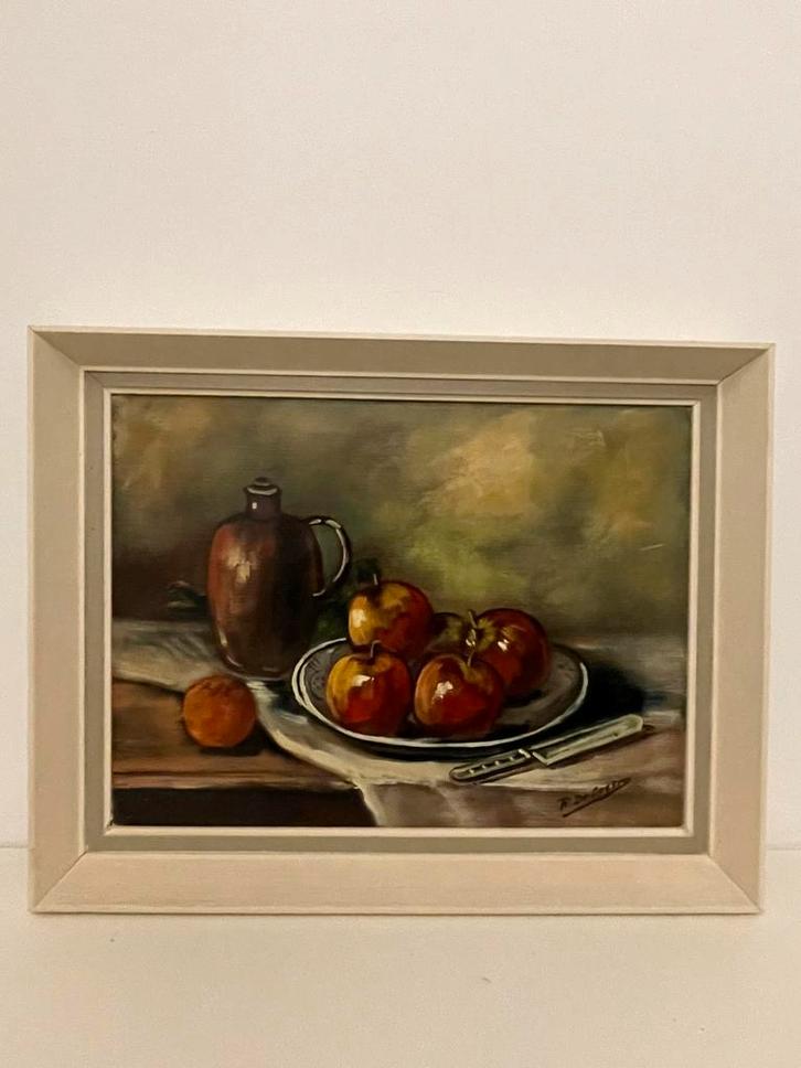 Roger De Coster | België | Stilleven met appels | 1950-1999, Antiek en Kunst, Kunst | Schilderijen | Klassiek, Ophalen of Verzenden