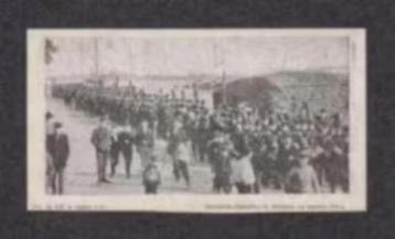 Kalenderplaatje Kampen Instructie Bataljon op Marsch 1910. beschikbaar voor biedingen