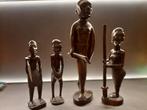 Vier Africaanse beelden houten beelden, Ophalen of Verzenden