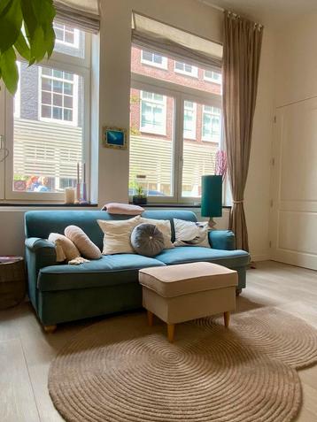 Orson 3-zits slaapbank fluweel marinegroen – topstaat beschikbaar voor biedingen