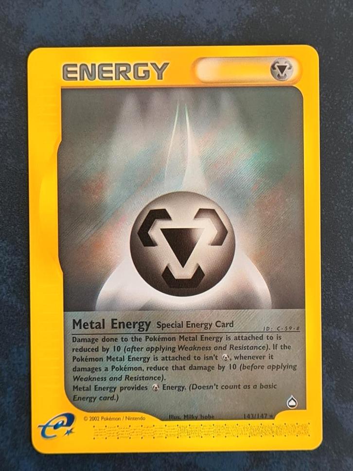 Pokemon Aquapolis E-Series 143 Metal Energy Rare, Hobby en Vrije tijd, Verzamelkaartspellen | Pokémon, Nieuw, Losse kaart, Ophalen of Verzenden