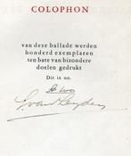 Leyden, S. van - Ballade van den Arbeid (1943), Ophalen of Verzenden