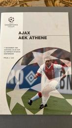 Programmaboekje AJAX - AEK ATHENE 7 december 1994, Ophalen of Verzenden, Zo goed als nieuw, Ajax, Boek of Tijdschrift
