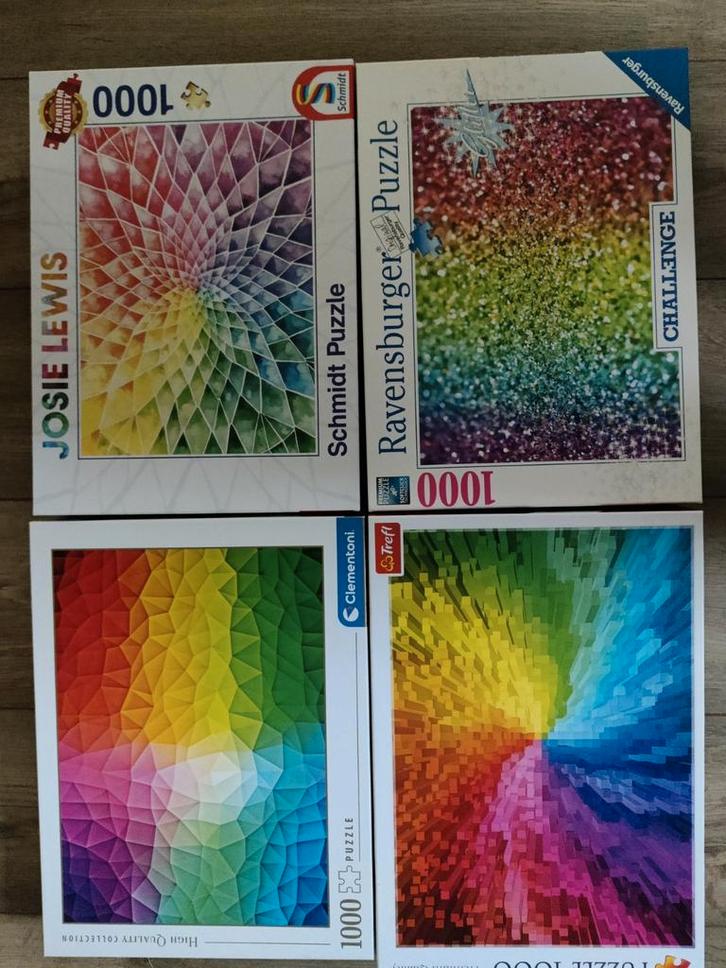 4 mooie gradiënt puzzels (diverse merken), Hobby en Vrije tijd, Denksport en Puzzels, Zo goed als nieuw, Legpuzzel, 500 t/m 1500 stukjes
