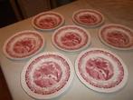 Boerenhoeve ontbijtbordjes rood, Antiek en Kunst, Antiek | Servies los, Ophalen of Verzenden