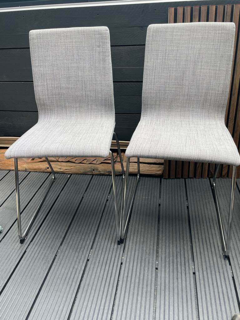 Mooie grijze eetkamerstoelen, Ophalen, Gebruikt, Twee, Stof