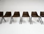 Set van 6 Polyprop stoelen van Robin Day, 1960's, Gebruikt, Bruin, Design, Ophalen of Verzenden
