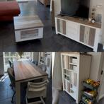 Henders en Hazel Meubelset steigerhout look wit onderstel, Huis en Inrichting, Complete inboedels, Ophalen