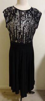 Prachtige zwarte jurk feest galajurk met glittertop 36 38, Kleding | Dames, Jurken, Zwart, Ophalen of Verzenden, Zo goed als nieuw