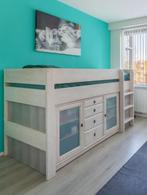 Steigerhout half hoog slaper, Kinderen en Baby's, Kinderkamer | Stapelbedden en Hoogslapers, Ophalen, Zo goed als nieuw