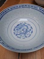 Prachtige grote Vintage porseleinen Chinese drakenrijstkom, Antiek en Kunst, Ophalen of Verzenden