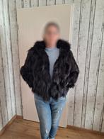 Beauty zachte zwarte vos bontjas met capuchon, maat M, 38-40, Kleding | Dames, Ophalen of Verzenden, Zo goed als nieuw, Maat 38/40 (M)