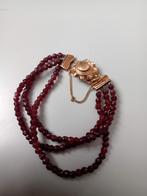 Granaat armband met goud slot, Sieraden, Tassen en Uiterlijk, Antieke sieraden, Ophalen of Verzenden, Goud, Armband
