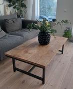 Teak salontafel industriel, Huis en Inrichting, Tafels | Salontafels, 50 tot 100 cm, Minder dan 50 cm, Gebruikt, Rechthoekig