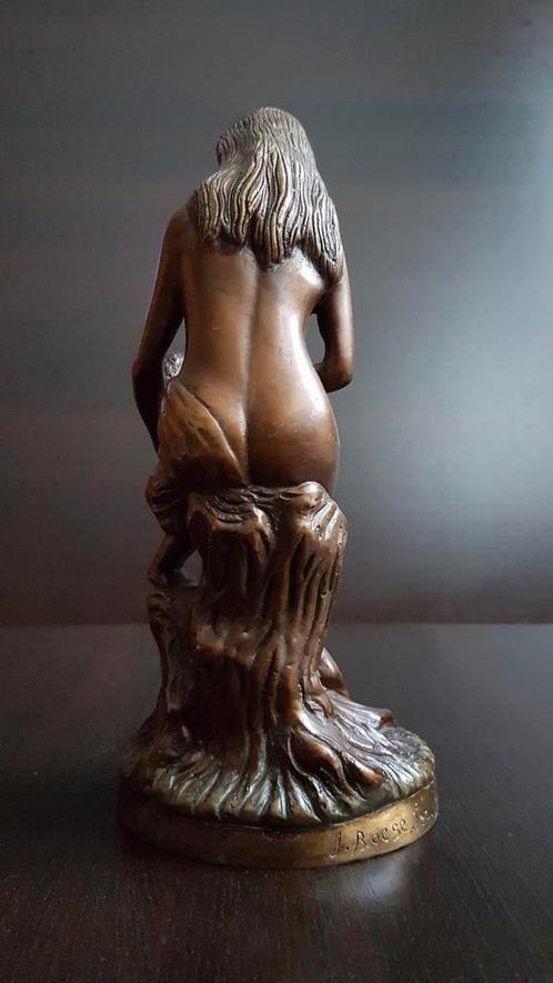 Antiek bronzen naakte dame ,moeder met baby J. Boese Berlin, Antiek en Kunst, Antiek | Koper en Brons, Brons, Ophalen of Verzenden