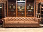 Chesterfield 5 zits cognac leer, Huis en Inrichting, Banken | Bankstellen, Ophalen, Info@chesterfieldjunkie.nl, Zo goed als nieuw