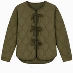 Groene Quilted Jas met Strikken - Maat L, Only, Maat 42/44 (L), Nieuw, Ophalen of Verzenden