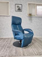 Jori Symphony Relaxfauteuil Blauw Leer, Huis en Inrichting, Fauteuils, Gebruikt, Jori, 75 tot 100 cm, Ophalen of Verzenden