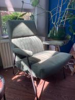Comfortabele groene suède faiteuil, Huis en Inrichting, Fauteuils, Ophalen, 75 tot 100 cm, Zo goed als nieuw, 50 tot 75 cm