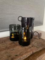 Glazen winslichten zwart!, Huis en Inrichting, Woonaccessoires | Kandelaars en Kaarsen, Ophalen, Overige materialen, 25 tot 50 cm