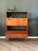 Vintage highboard Drankkast/Bureau, Ophalen, Gebruikt, Teakhout, 50 tot 100 cm