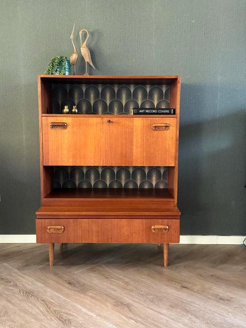 Vintage highboard Drankkast/Bureau, Huis en Inrichting, Kasten | Dressoirs, Gebruikt, 50 tot 100 cm, 25 tot 50 cm, Met lade(s)