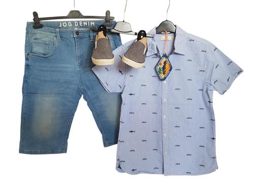 Fijne blauwe C&A jog denim short maat 176., Kinderen en Baby's, Kinderkleding | Maat 176, Zo goed als nieuw, Jongen, Broek, Verzenden