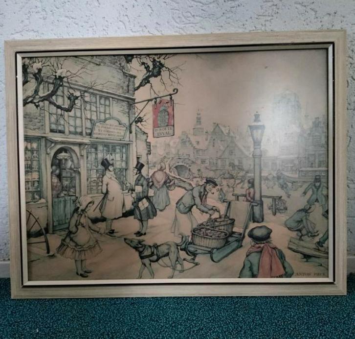 "in de Soete Inval,Anton Pieck,bakkerij,Suikervat,plein, Antiek en Kunst, Kunst | Tekeningen en Foto's, Ophalen of Verzenden