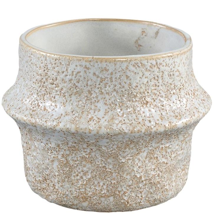 PTDM bloempot Ivery keramiek creme 15cm, Tuin en Terras, Bloempotten, Nieuw, Aardewerk, Binnen, Minder dan 40 cm, Minder dan 25 cm