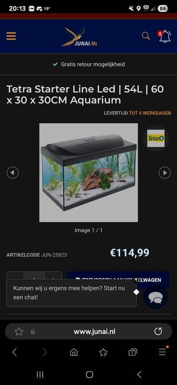 Aquarium 54 liter Tetra beschikbaar voor biedingen