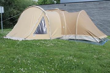 Karsten oppompbare tent 350 beige met slaapaanbouw. beschikbaar voor biedingen