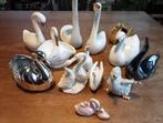 13 porseleinenen zwanen beelden glimmend glanzend  met goud, Verzamelen, Beelden en Beeldjes, Ophalen of Verzenden, Zo goed als nieuw
