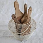 Oude brocante Franse houten boterkrullers boterspaan, Ophalen of Verzenden